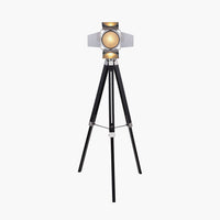 Olivia's Stanley Tripod Floor Lamp in Silver and Black