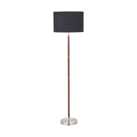 Olivia's Gianni Brushed Silver and Wood Effect Floor Lamp