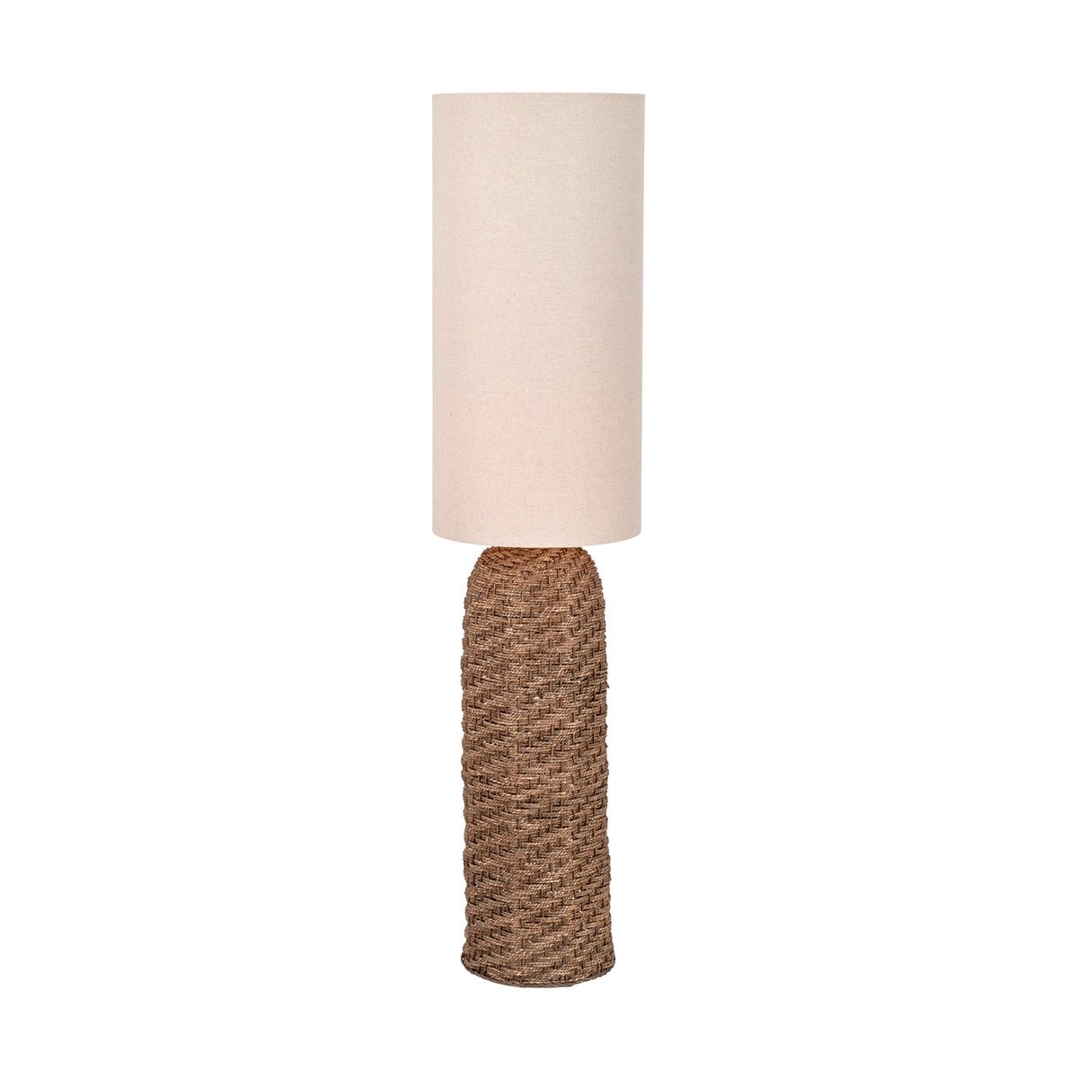 Olivia's Andros Brown Woven Seagrass Floor Lamp