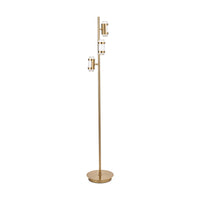 Olivia's Alondra Gold Metal and White Glass LED Floor Lamp