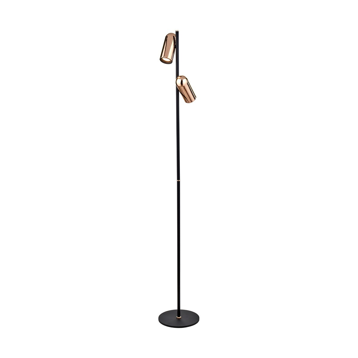 Olivia's Xena Black and Rose Gold Metal LED Floor Lamp