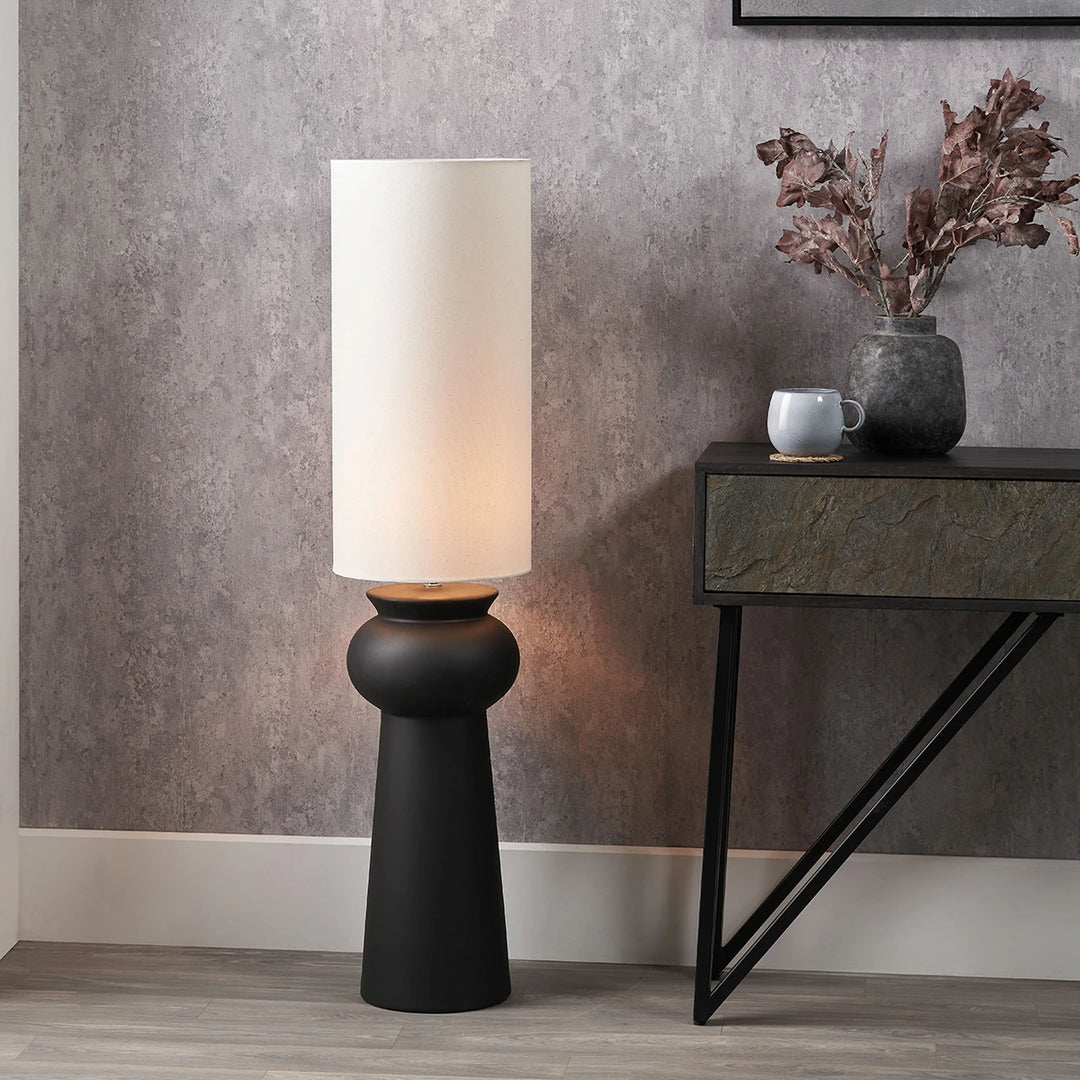 Sloane Contemporary Ceramic Floor Lamp - Black