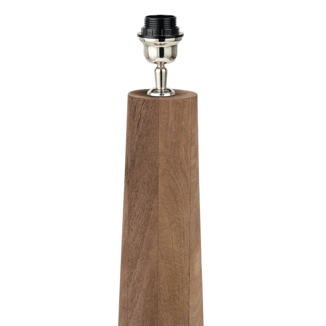 Esha Natural Conical Wood Floor Lamp - Natural Linen