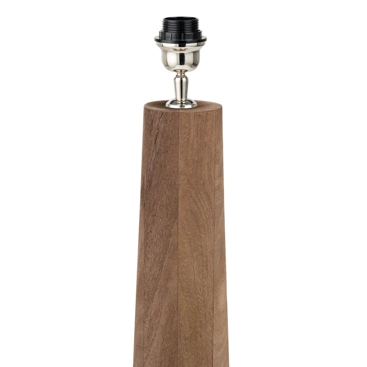 Esha Natural Conical Wood Floor Lamp - Natural Linen