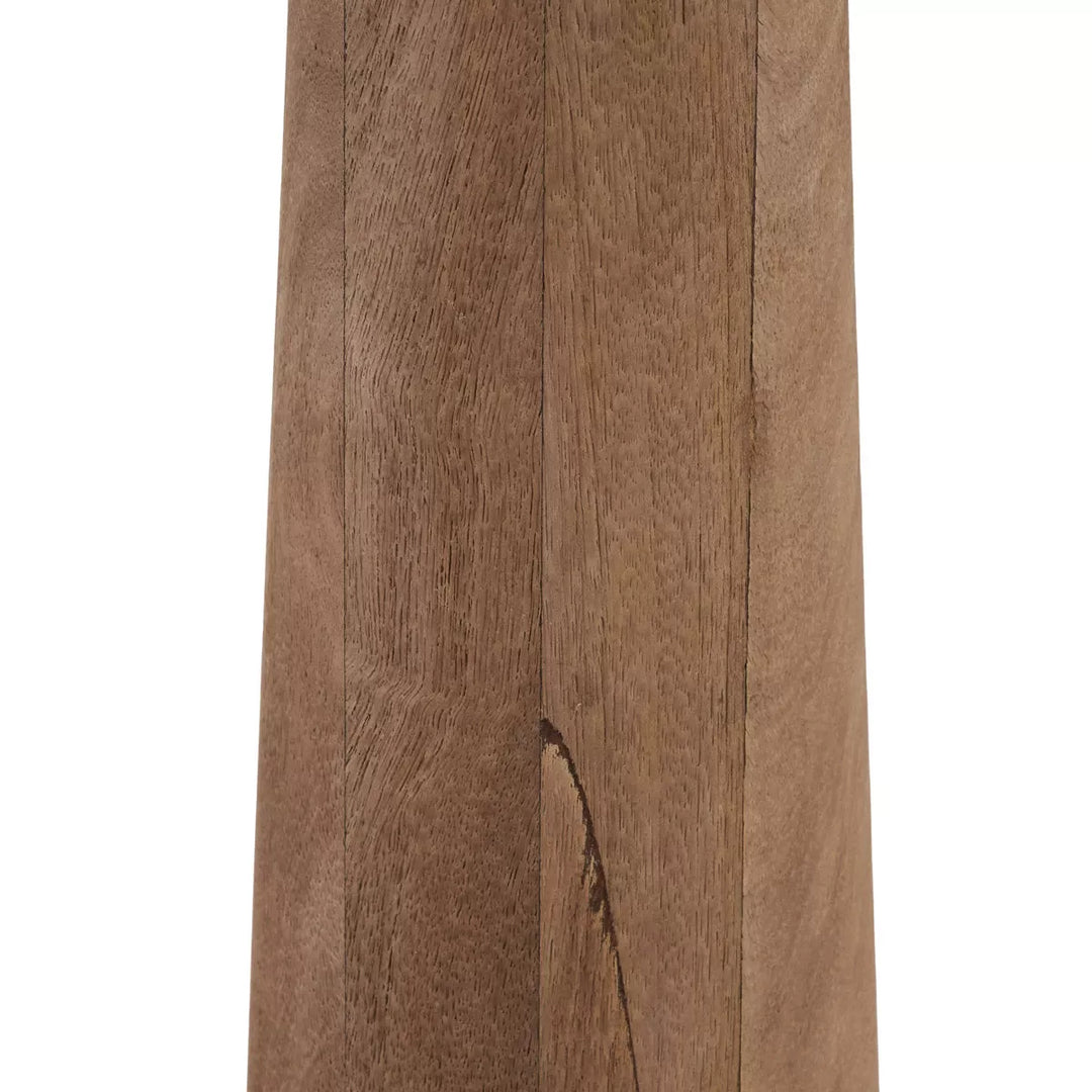 Esha Natural Conical Wood Floor Lamp - Natural Linen
