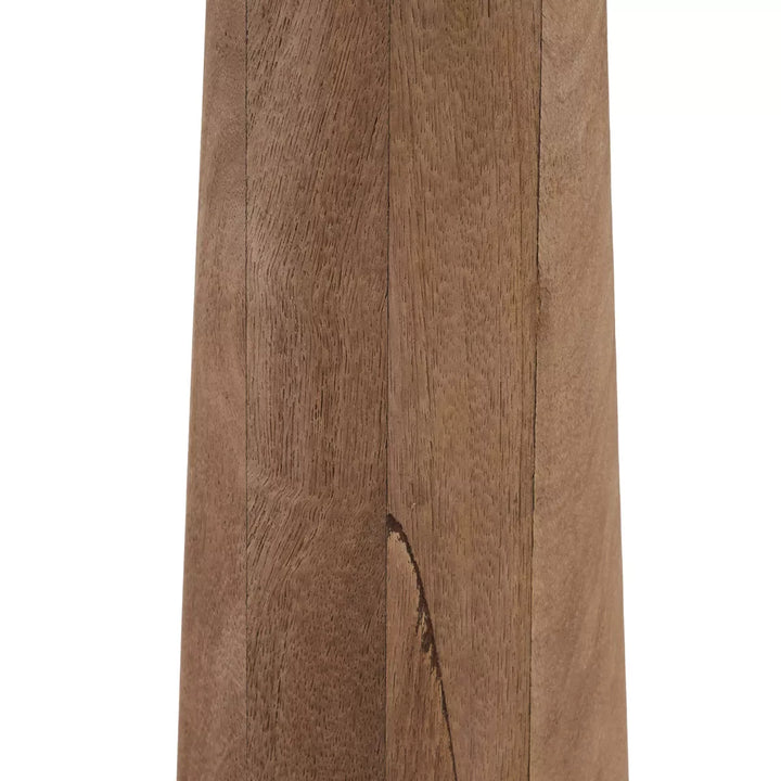 Esha Natural Conical Wood Floor Lamp - Natural Linen