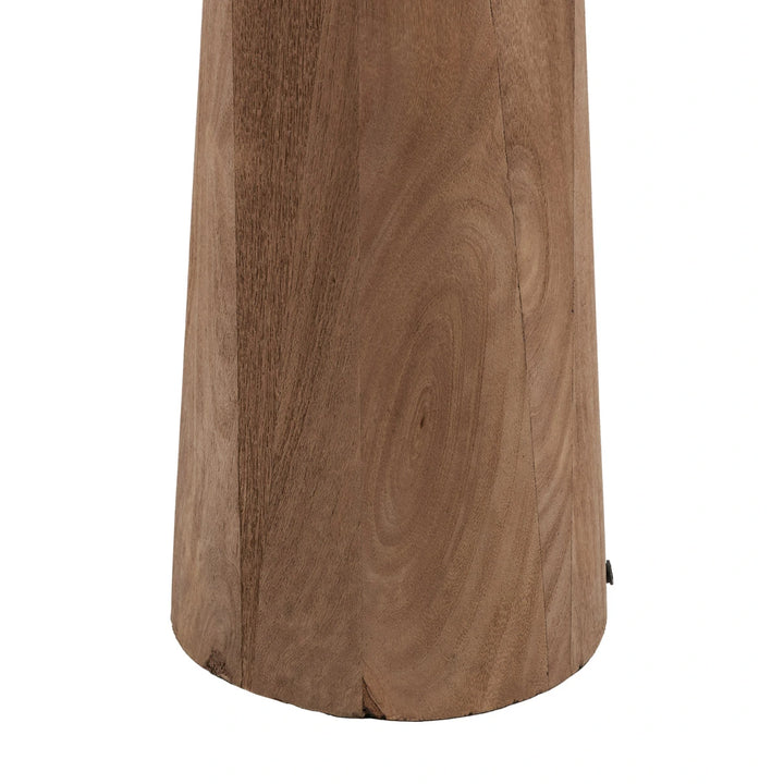 Esha Natural Conical Wood Floor Lamp - Natural Linen