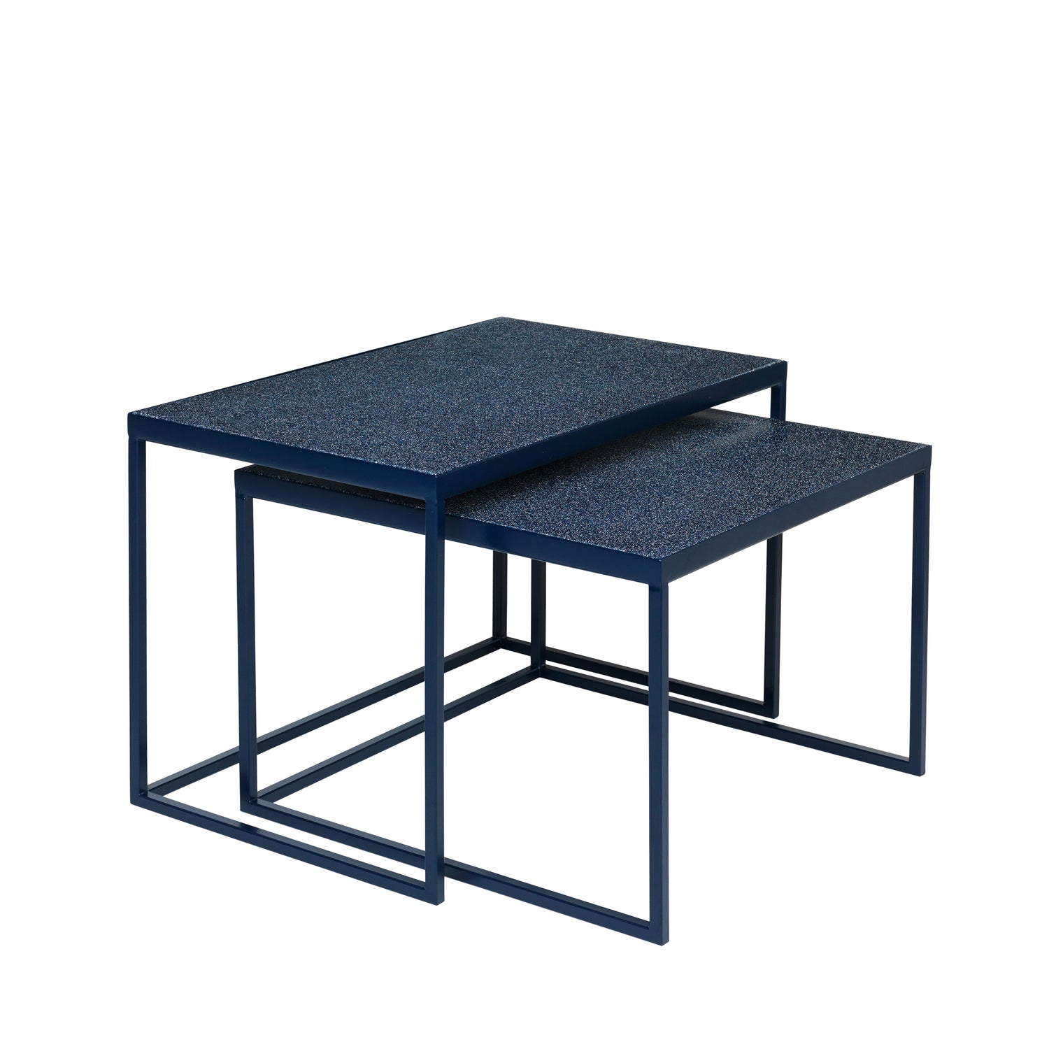  Broste Copenhagen-Broste Copenhagen Set of 2 Tilde Tables in Dark Blue-Blue 205 