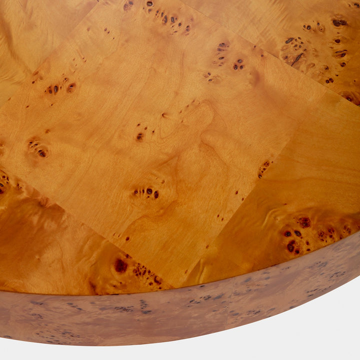 Bond Round Cocktail Table - Burled Mappa Wood Design Maven 4