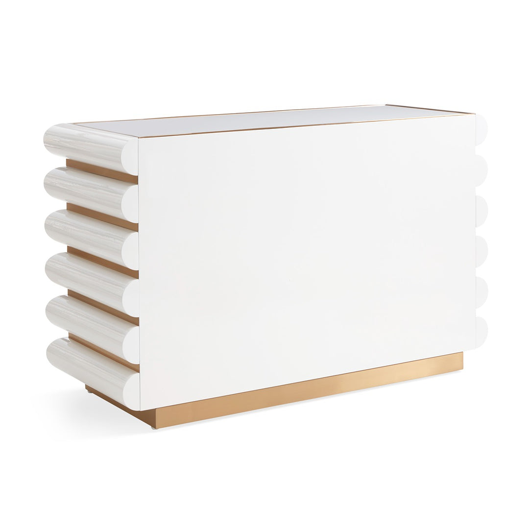 Kiki 6 Drawer Console Table - Ivory & Brass Design Maven 7