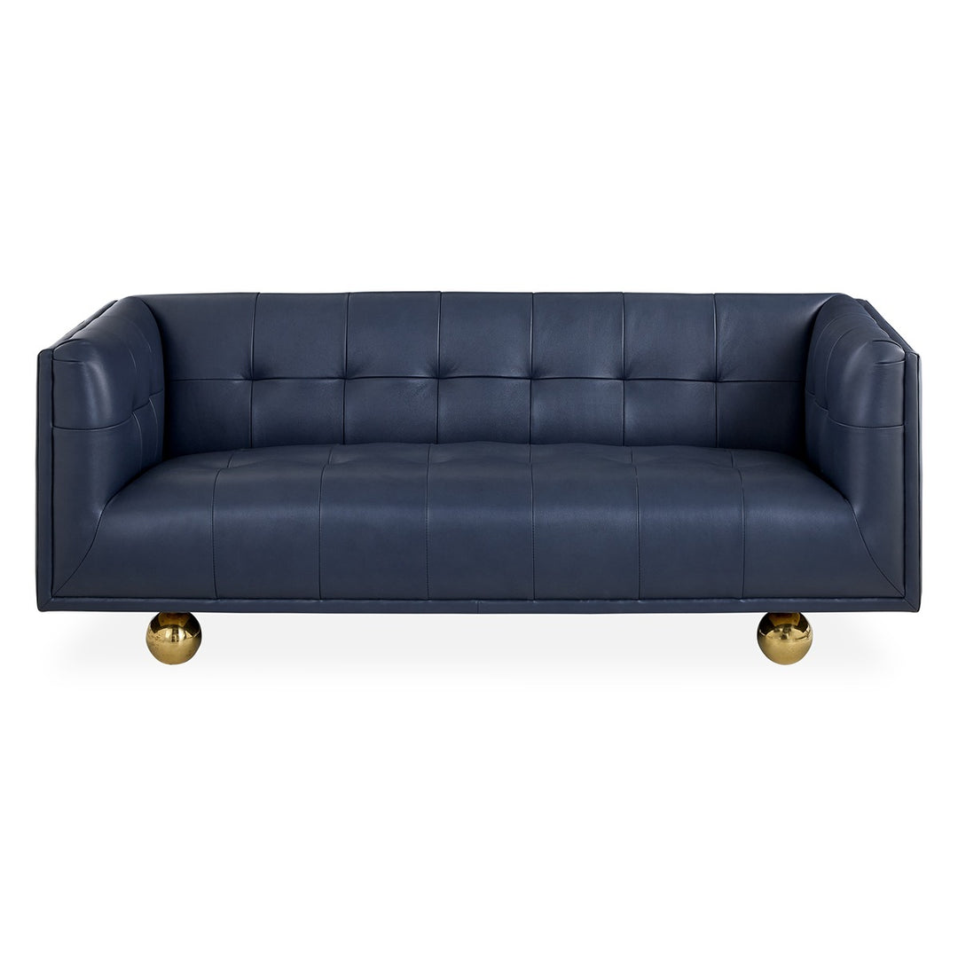 Claridge Apartment Sofa - Brogue Navy Leather Design Maven 1