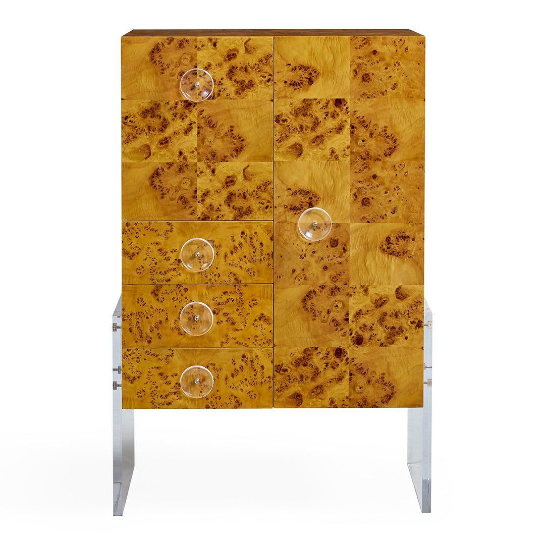 Bond Bar Cabinet - Burled Mappa Wood Design Maven 1
