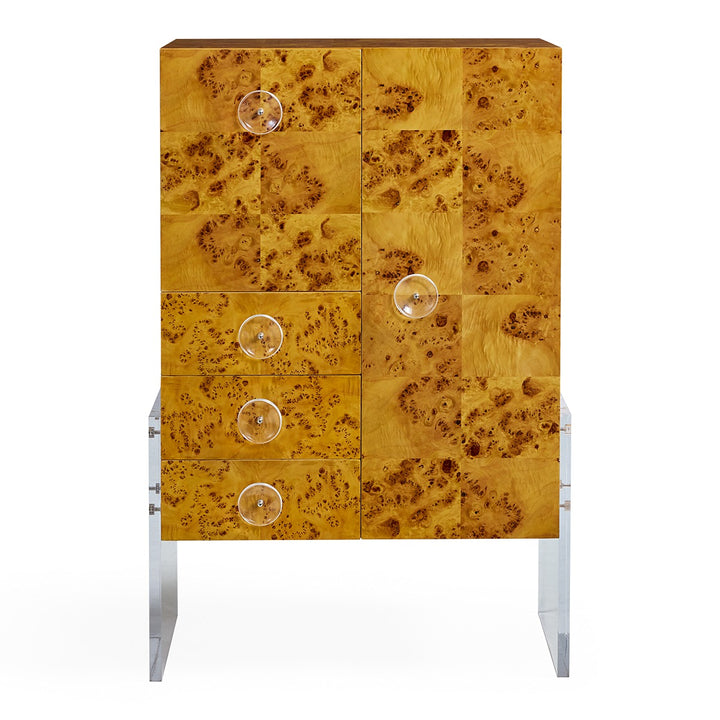 Bond Bar Cabinet - Burled Mappa Wood Design Maven 1