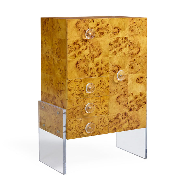 Bond Bar Cabinet - Burled Mappa Wood Design Maven 7