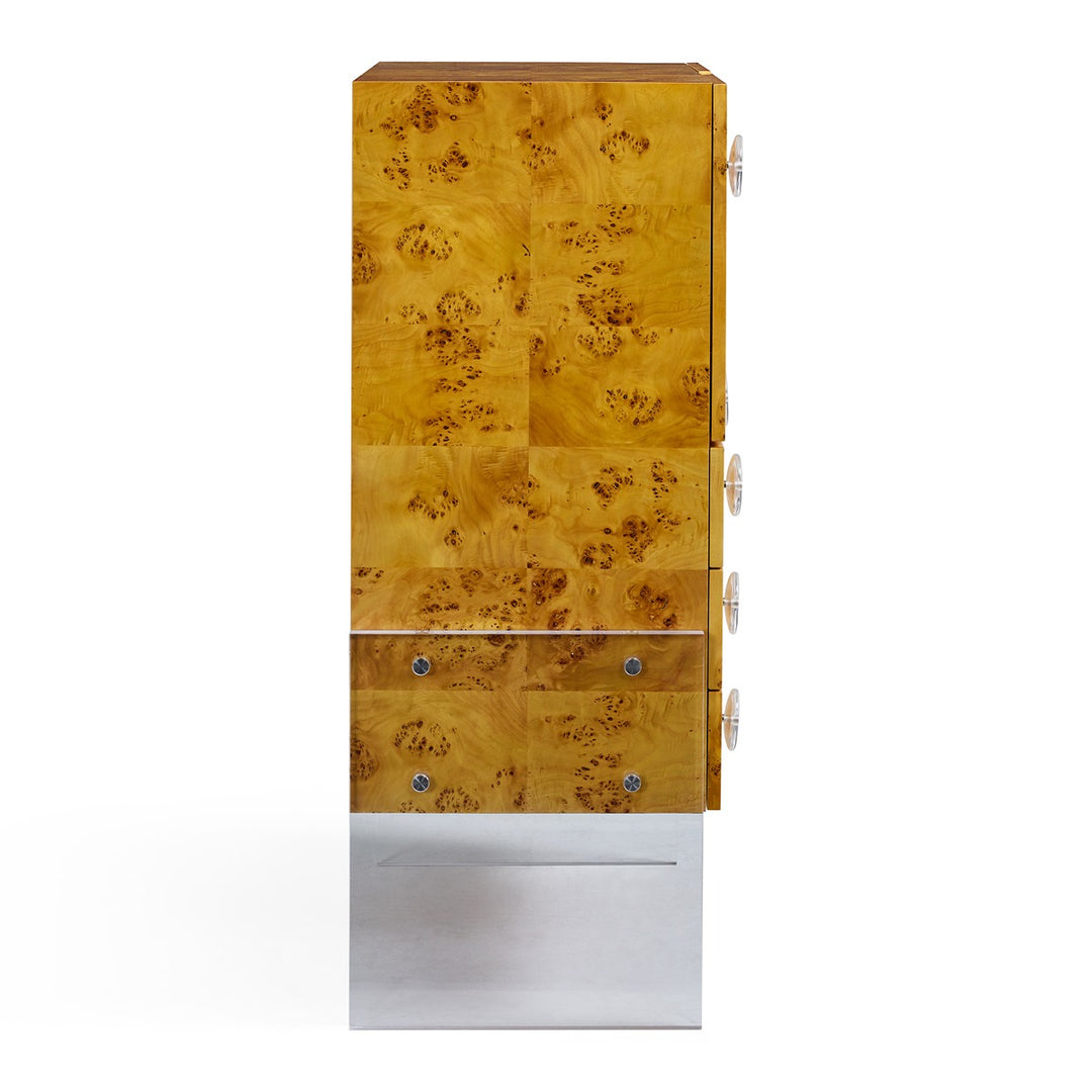 Bond Bar Cabinet - Burled Mappa Wood Design Maven 8