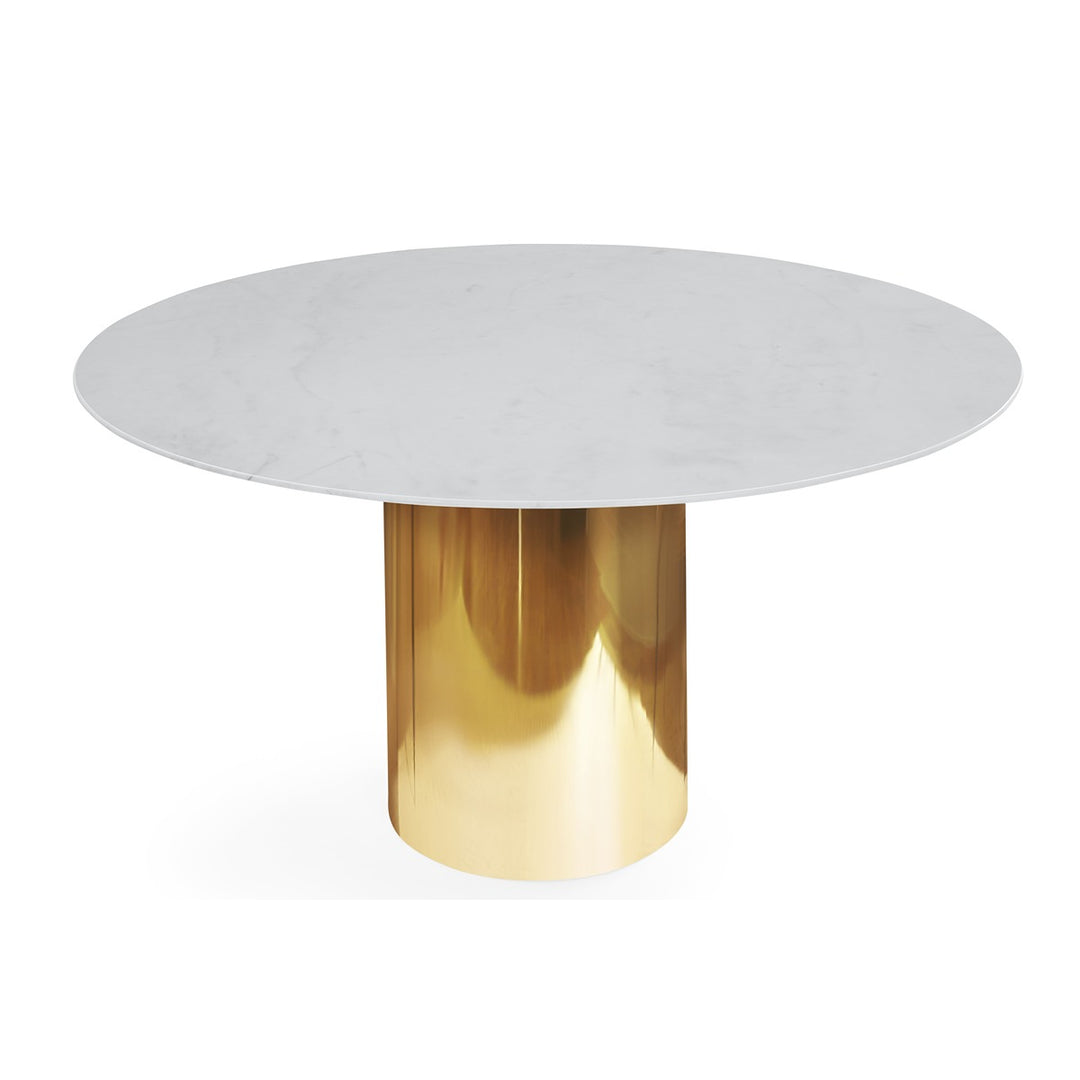 Kit Alphaville Dining Table 54" - Brass & White Marble Design Maven 1