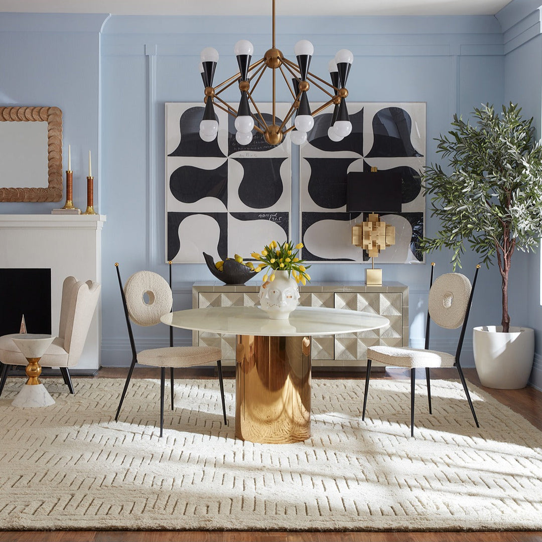 Kit Alphaville Dining Table 54" - Brass & White Marble Design Maven 2