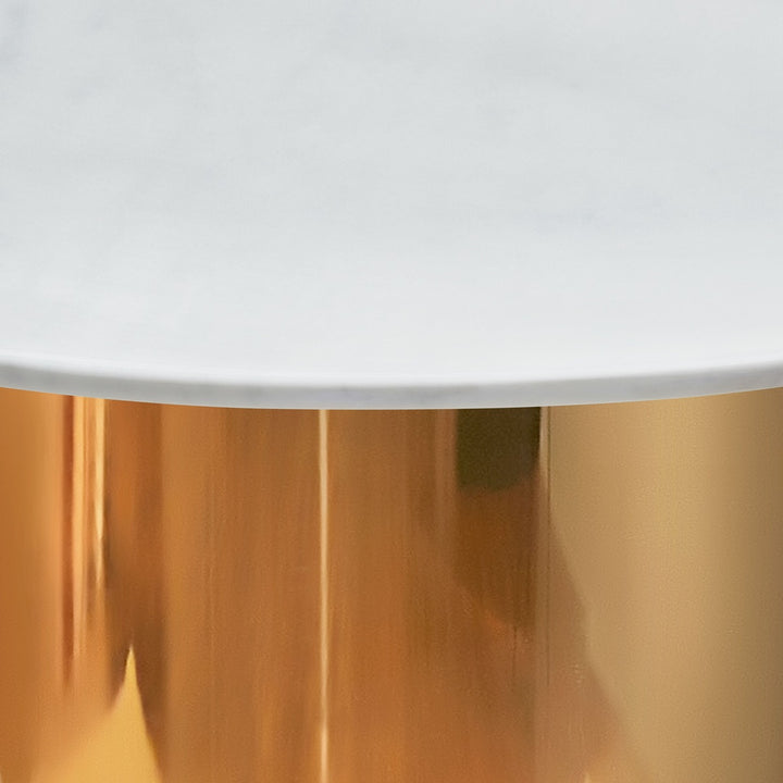 Kit Alphaville Round Dining Table 44" - Brass & White Marble Design Maven 4