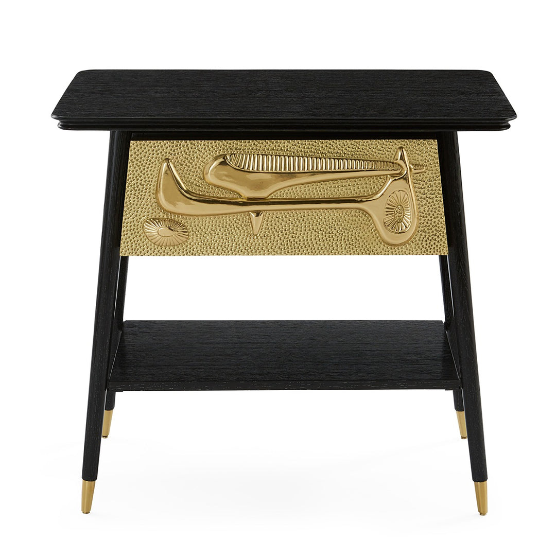Reform Rectangular Side Table - Brass & Black Design Maven 1