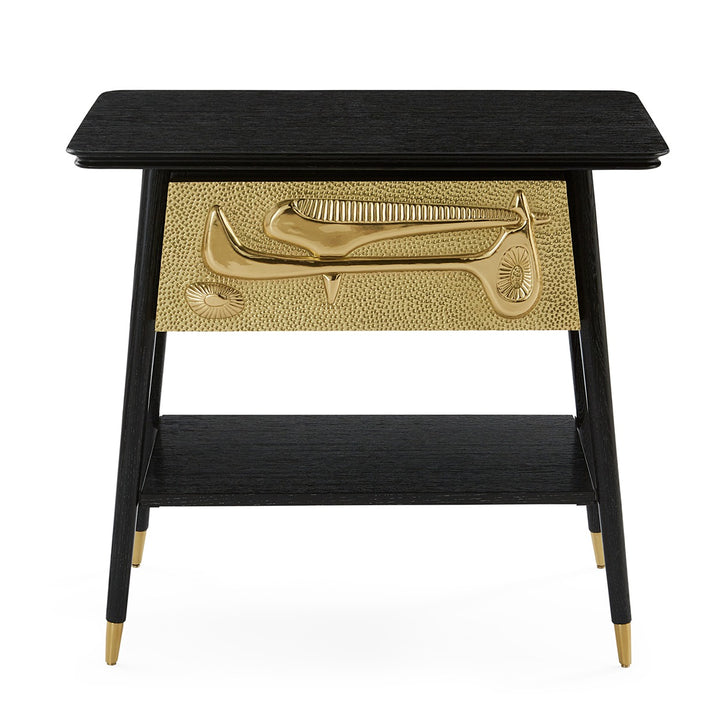 Reform Rectangular Side Table - Brass & Black Design Maven 1