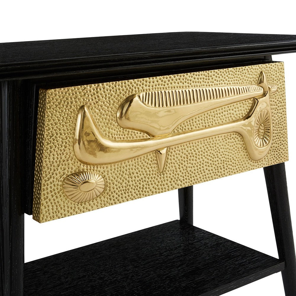 Reform Rectangular Side Table - Brass & Black Design Maven 6