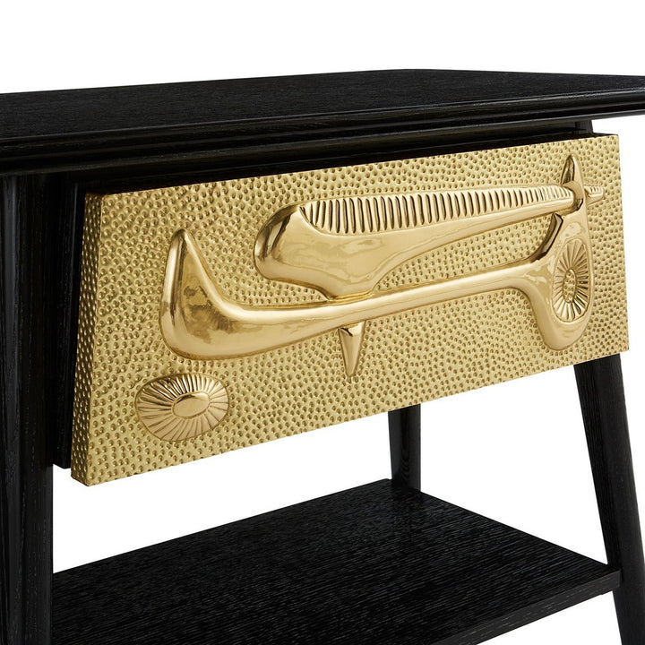 Reform Rectangular Side Table - Brass & Black Design Maven 6