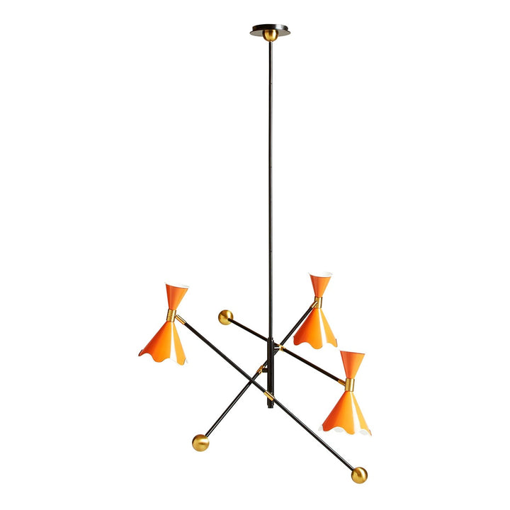 Ripple Articulating Chandelier - Orange & Black Design Maven 1