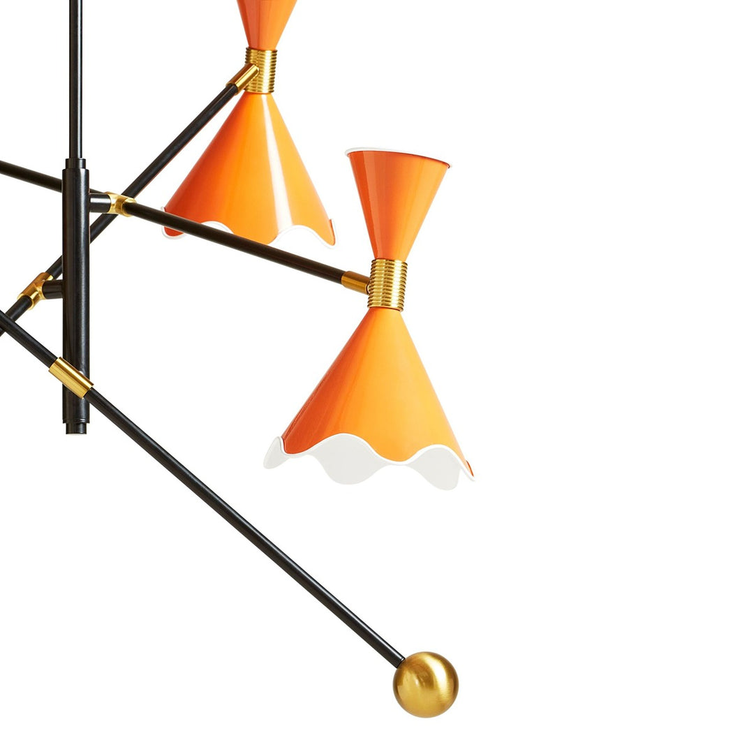 Ripple Articulating Chandelier - Orange & Black Design Maven 7