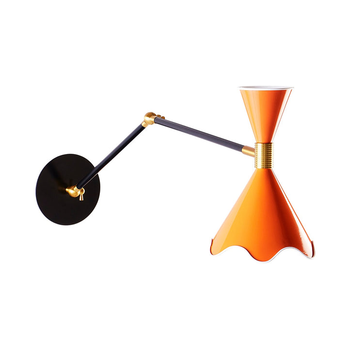 Ripple Articulating Wall Sconce - Orange & Black Design Maven 1