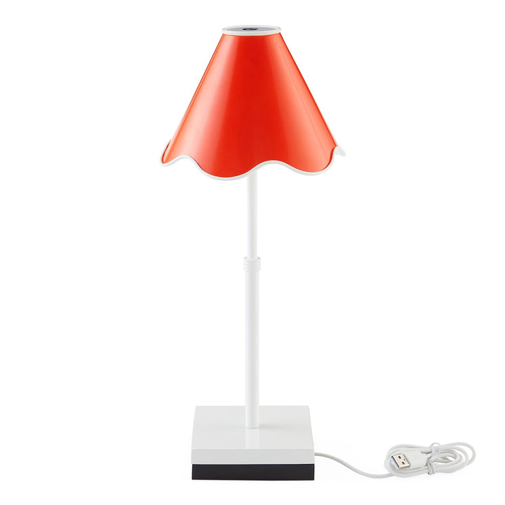 Ripple Rechargeable LED Table Lamp - Orange & White Design Maven 3