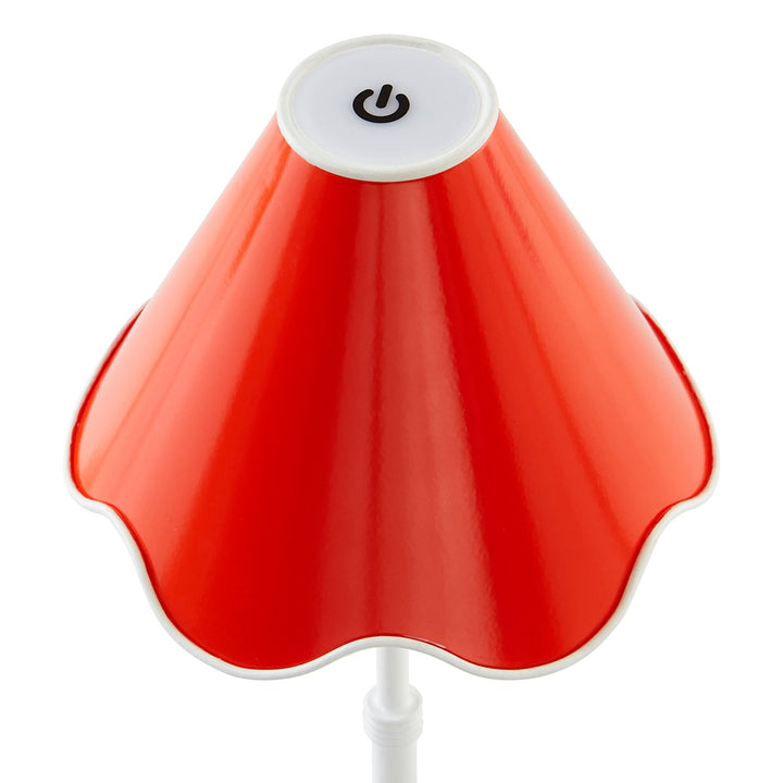 Ripple Rechargeable LED Table Lamp - Orange & White Design Maven 4