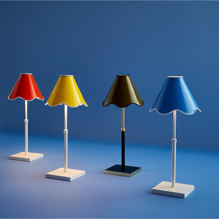 Ripple Rechargeable LED Table Lamp - Orange & White Design Maven 2