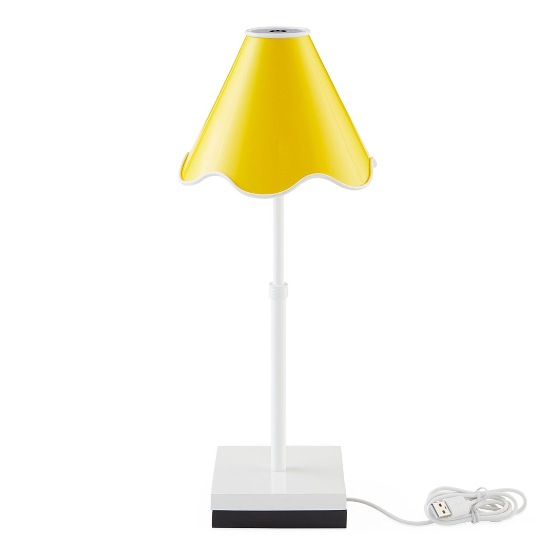 Ripple Rechargeable LED Table Lamp - Yellow & White Design Maven 1