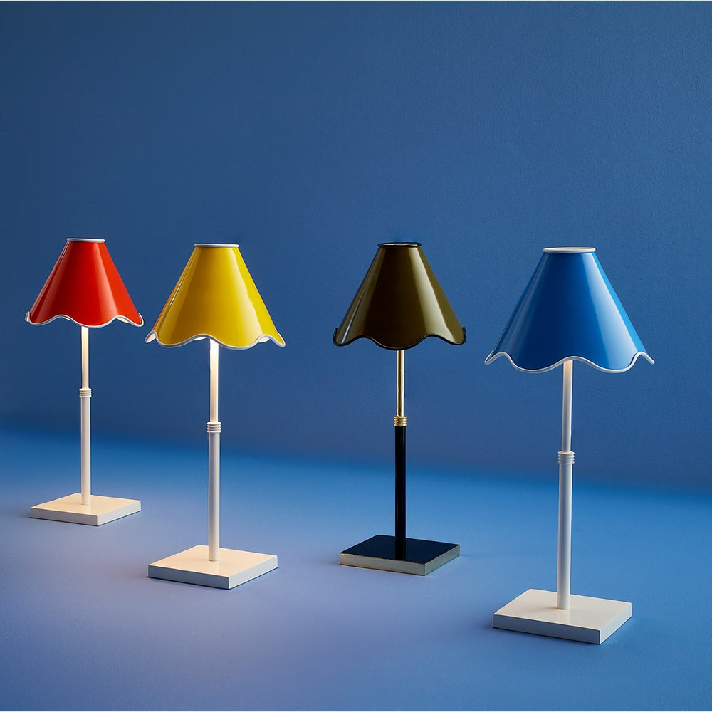 Ripple Rechargeable LED Table Lamp - Yellow & White Design Maven 2