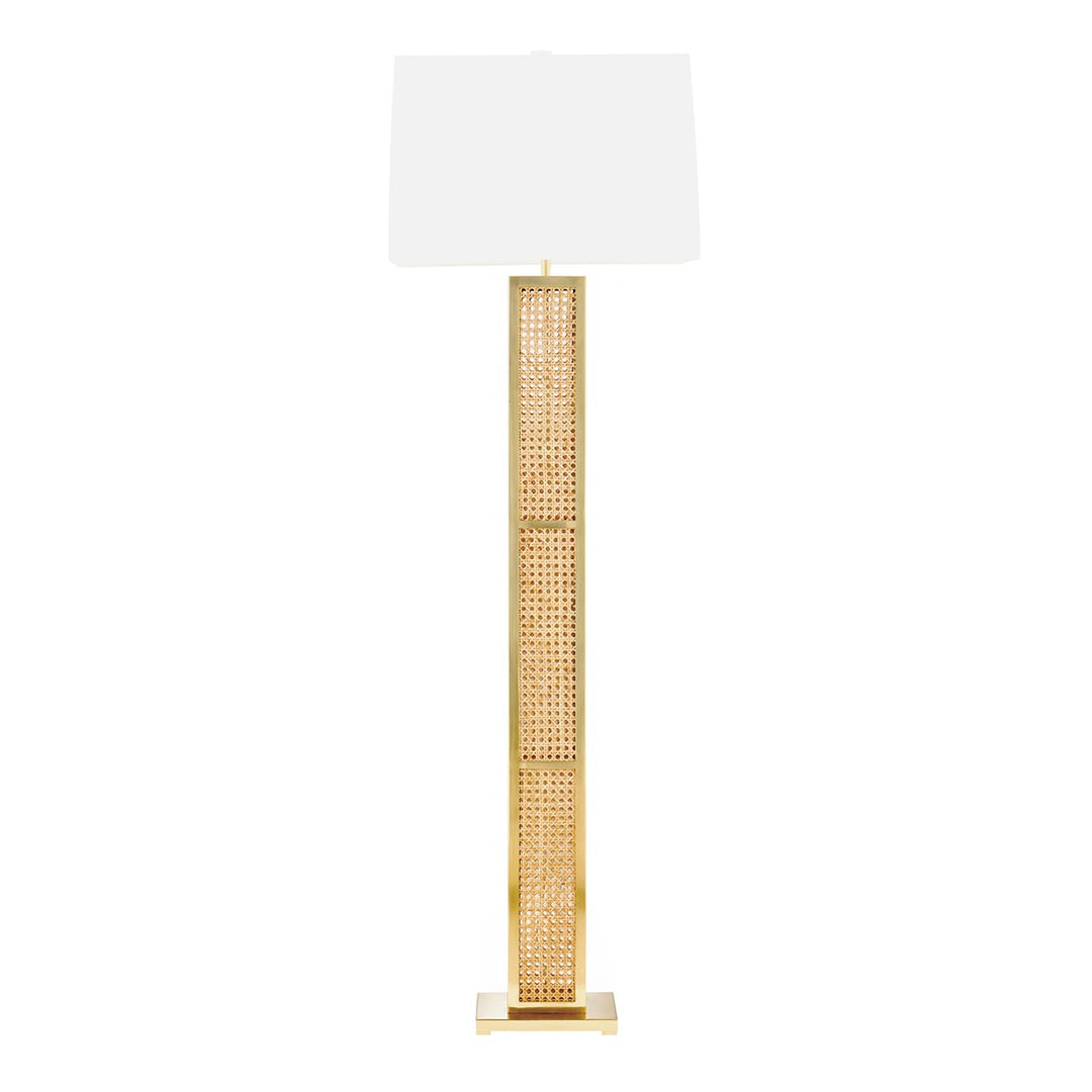 Bellport Floor Lamp - Rattan & Brass Design Maven 1