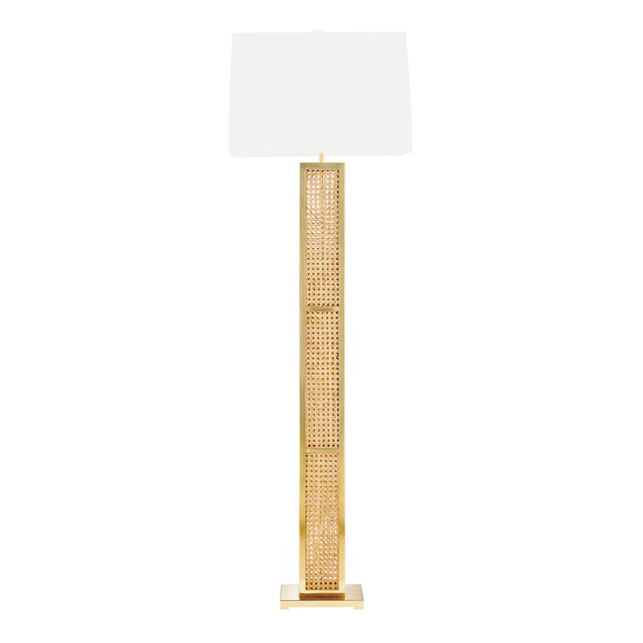 Bellport Floor Lamp - Rattan & Brass Design Maven 1