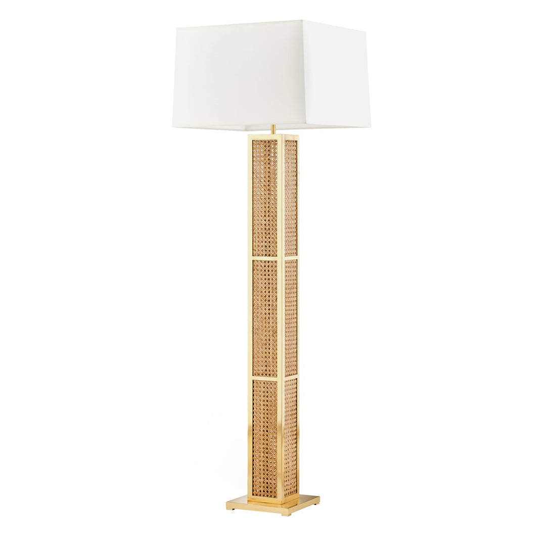 Bellport Floor Lamp - Rattan & Brass Design Maven 6
