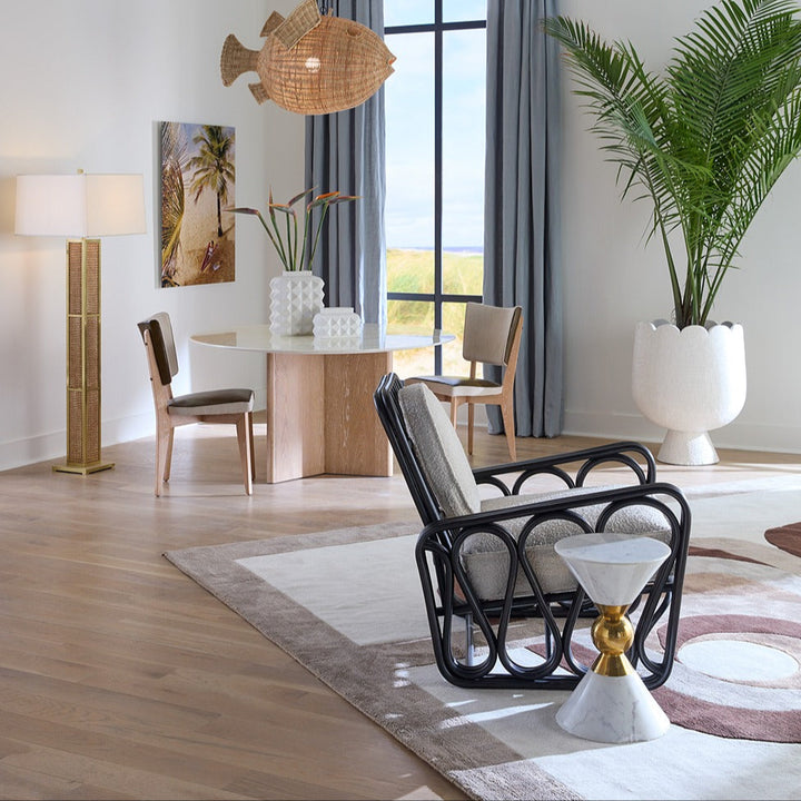 Bellport Floor Lamp - Rattan & Brass Design Maven 4