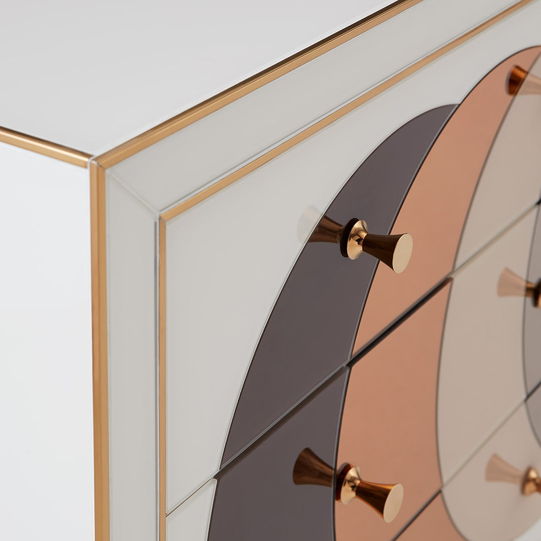 Chambeige Credenza - White, Brown & Brass Design Maven 4