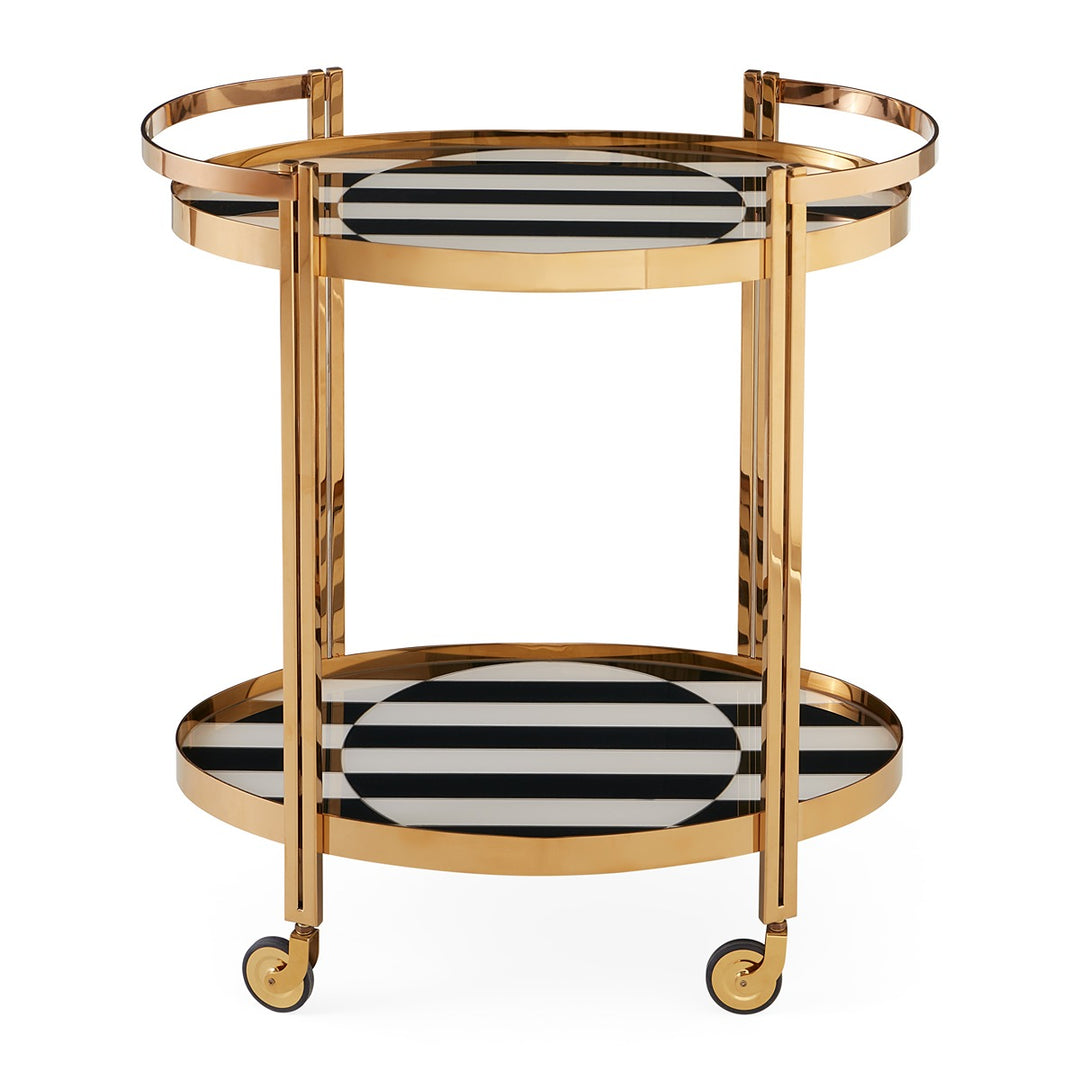 Op Art Bar Cart - Black & White Design Maven 1