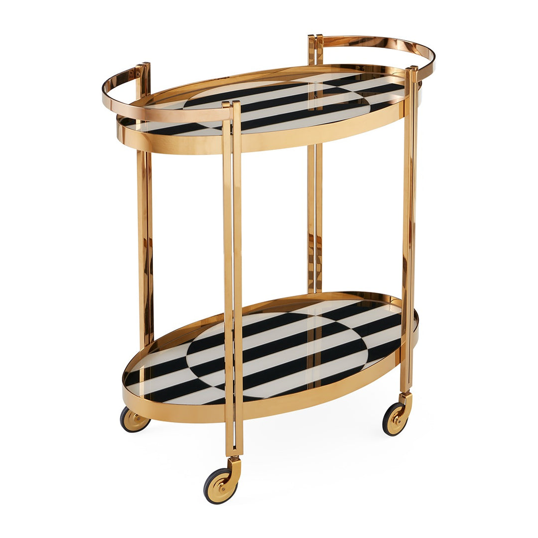 Op Art Bar Cart - Black & White Design Maven 5