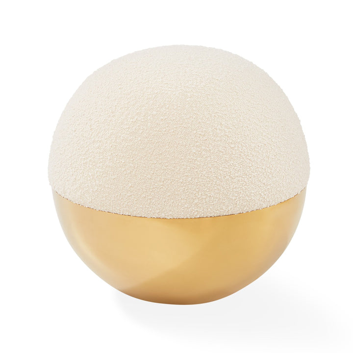 Alphaville Tuffet Pouffe - Ivory & Brass Design Maven 1