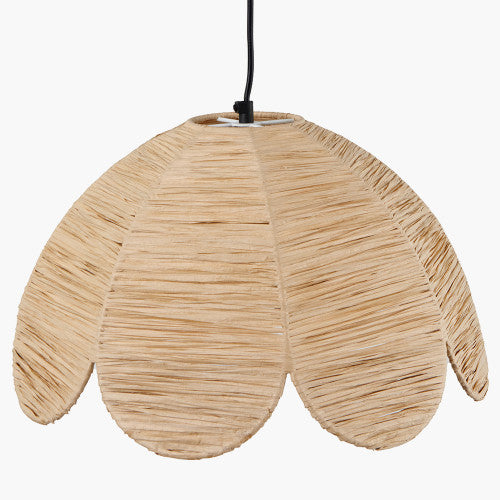  Pacific Lifestyle-Olivia's Ember Scalloped Raffia Pendant in Natural-Natural 445 