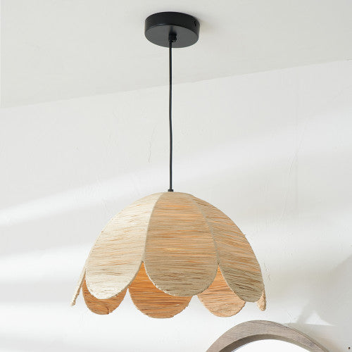 Ember Scalloped Raffia Pendant in Natural | Outlet Olivia's 4