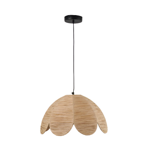 Ember Scalloped Raffia Pendant in Natural | Outlet Olivia's 1