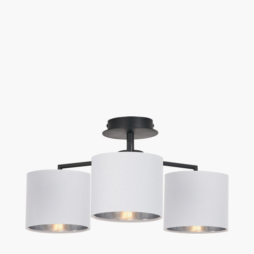 Olivia's Eliana Matt Black & Ivory 3 Light Pendant