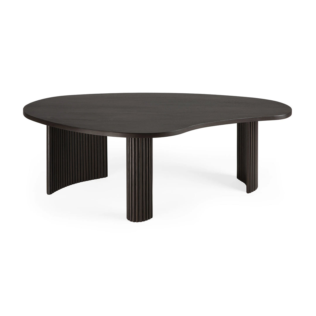 Boomerang Pebble Shape Coffee Table - Mahogany
