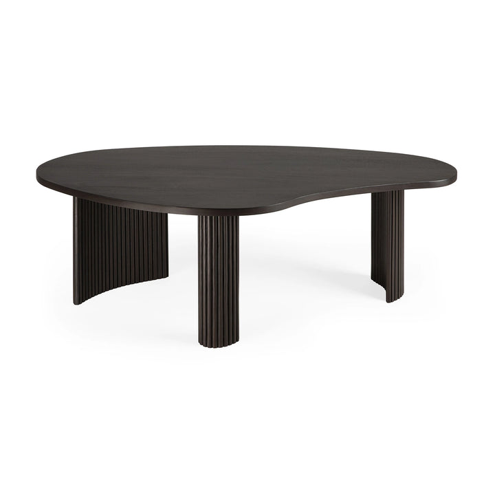 Boomerang Pebble Shape Coffee Table - Mahogany