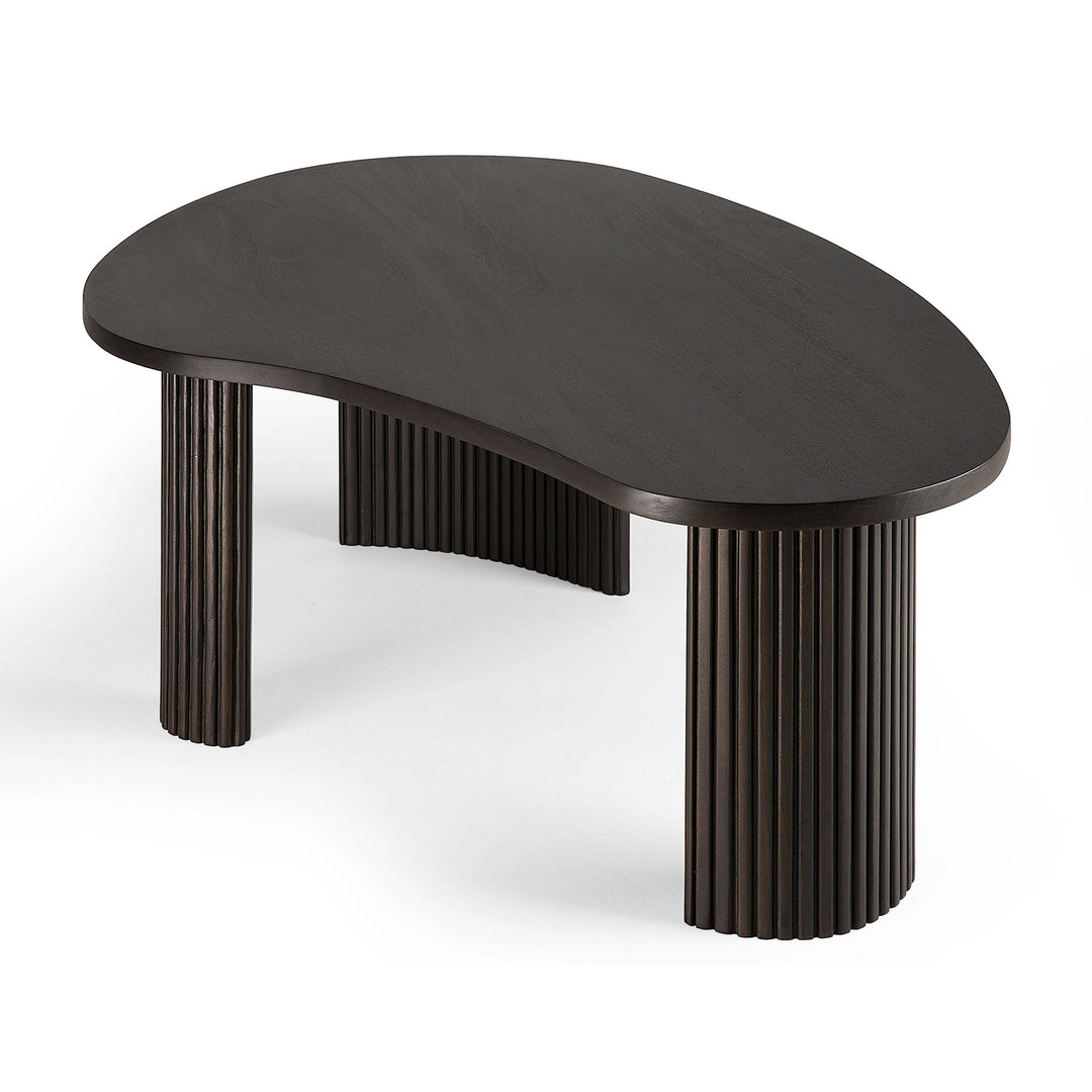 Boomerang Pebble Shape Coffee Table - Mahogany