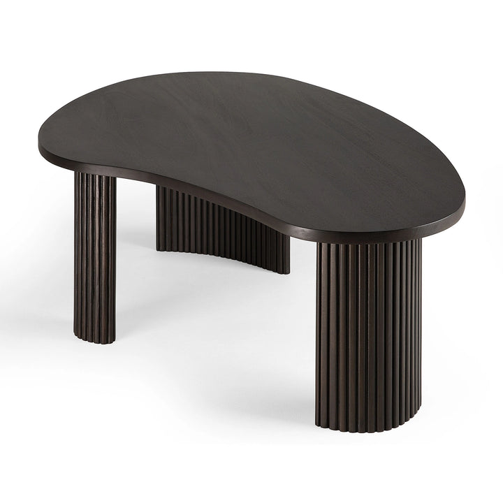 Boomerang Pebble Shape Coffee Table - Mahogany